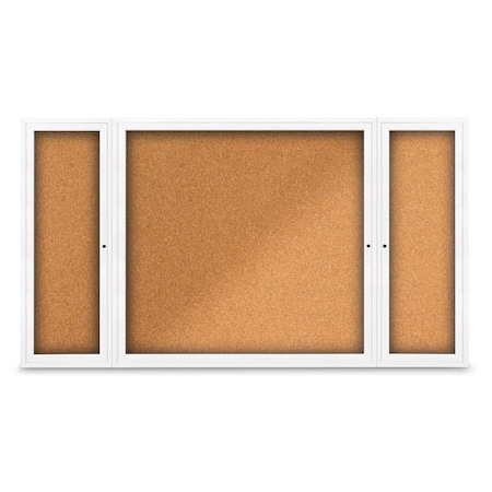 Indoor Enclosed Combo Board,48x36,Gold Frame/Green & Apricot